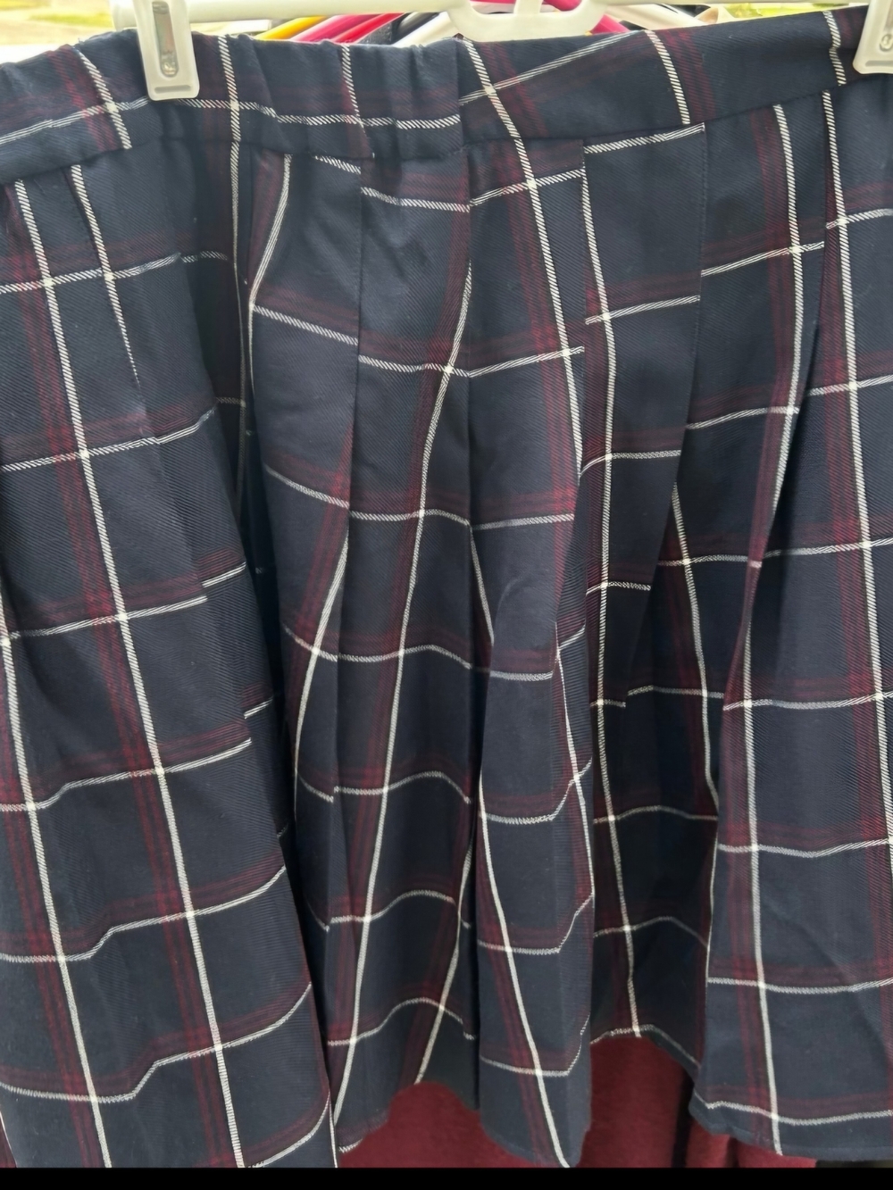 Eloquii Navy and Burgundy Plaid Skirt - Picture 3 of 3